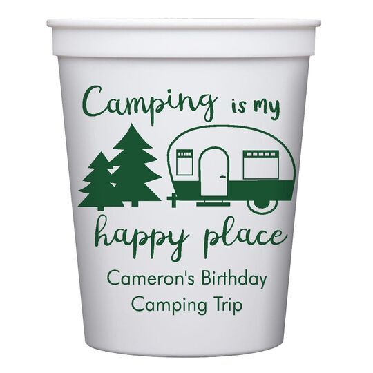 Camping Is My Happy Place Stadium Cups
